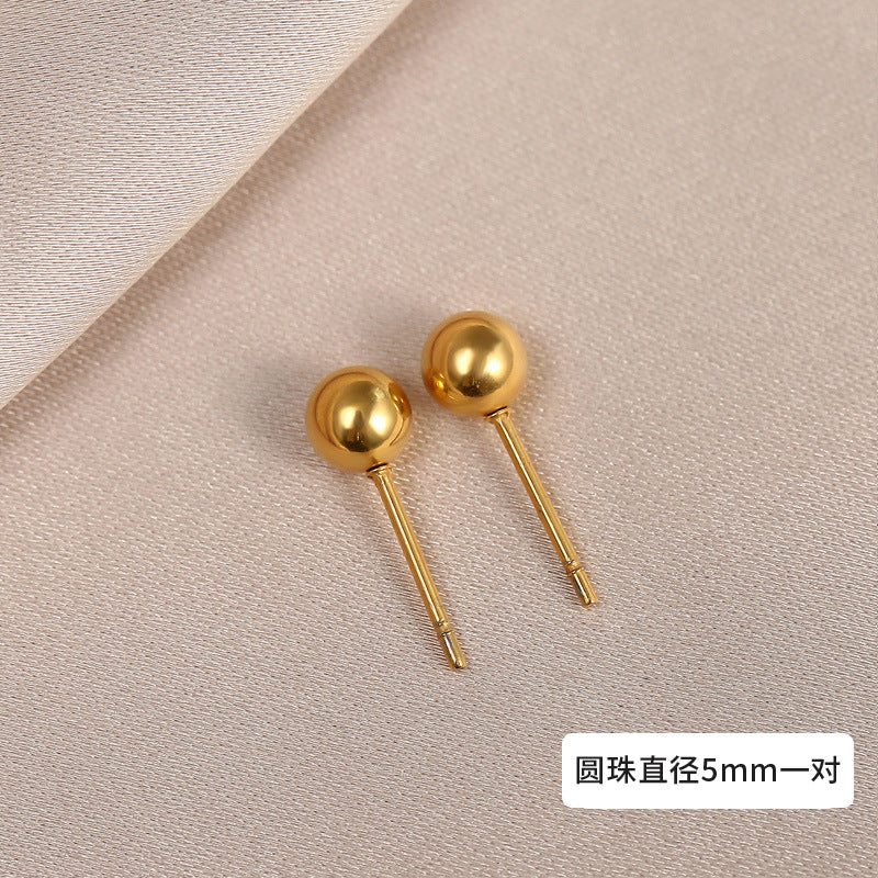 Wholesale Copper Electroplated Round Ball Earrings
