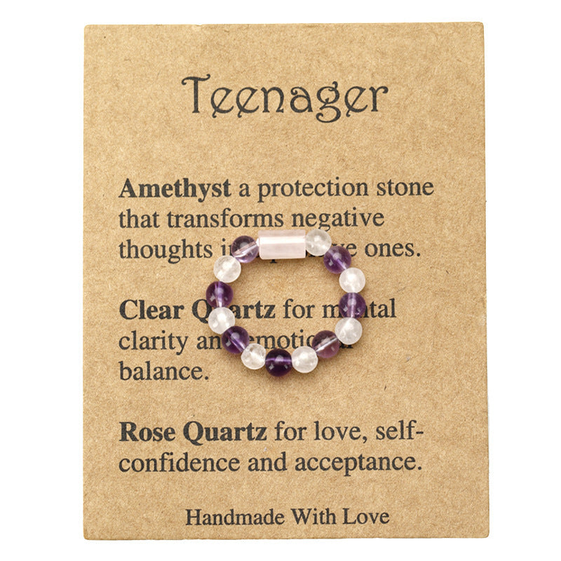 Wholesale Natural Stone Beaded Elastic Ring Handmade Bracelet