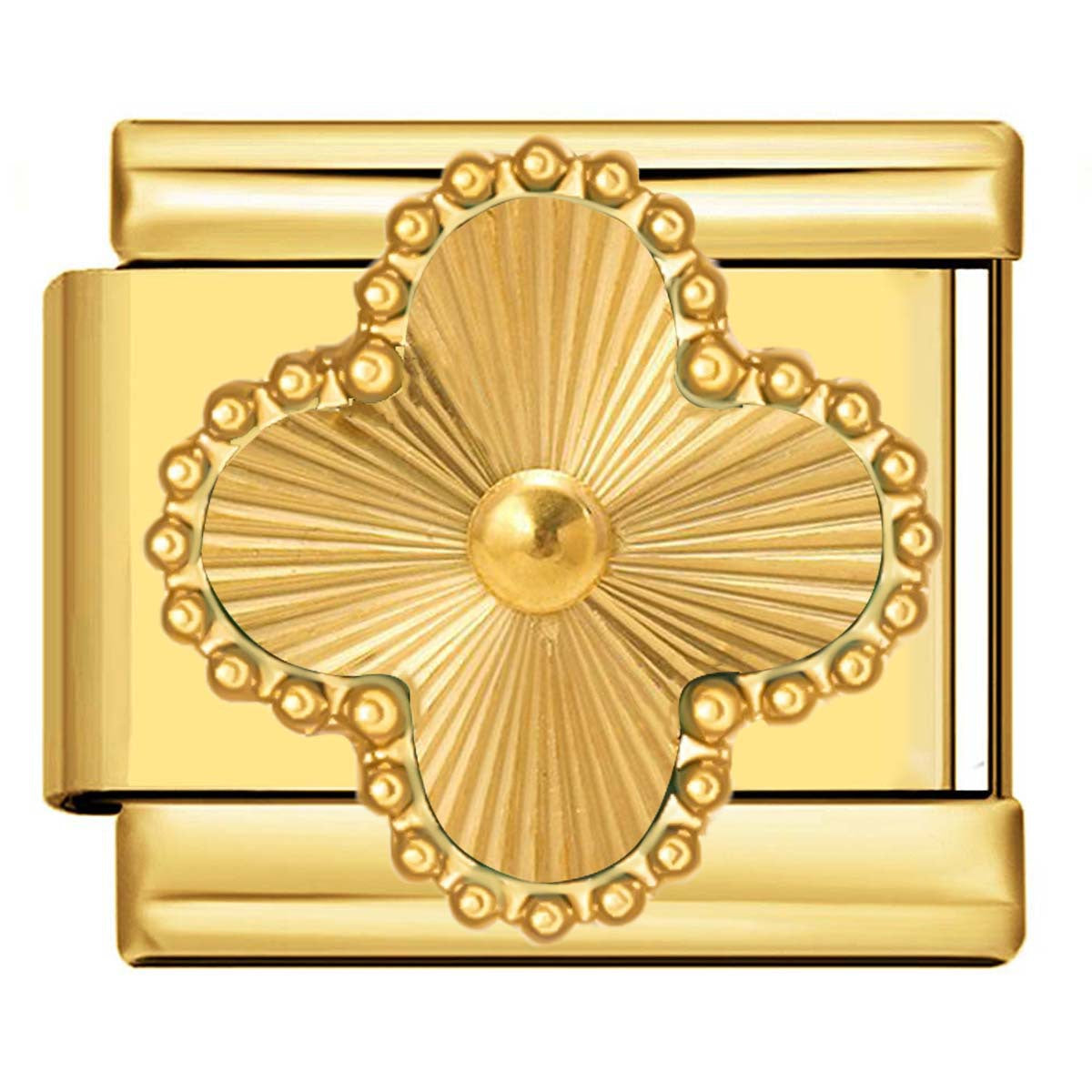 Wholesale Italian Charm Four-leaf Clover Titanium Steel  Matching ing DIY Charms