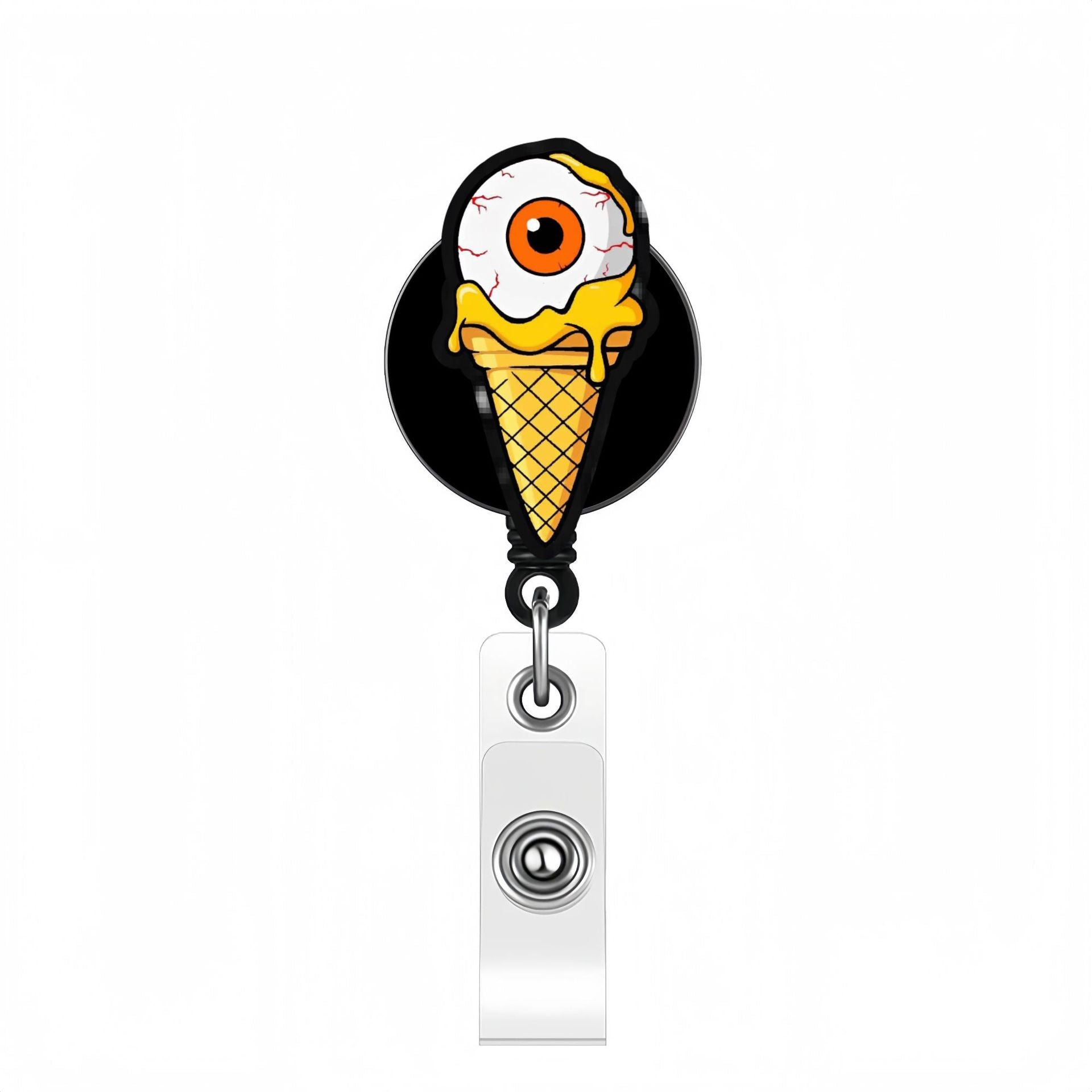 Wholesale Halloween Eyeball Acrylic Retractable Clip Badge Keychain