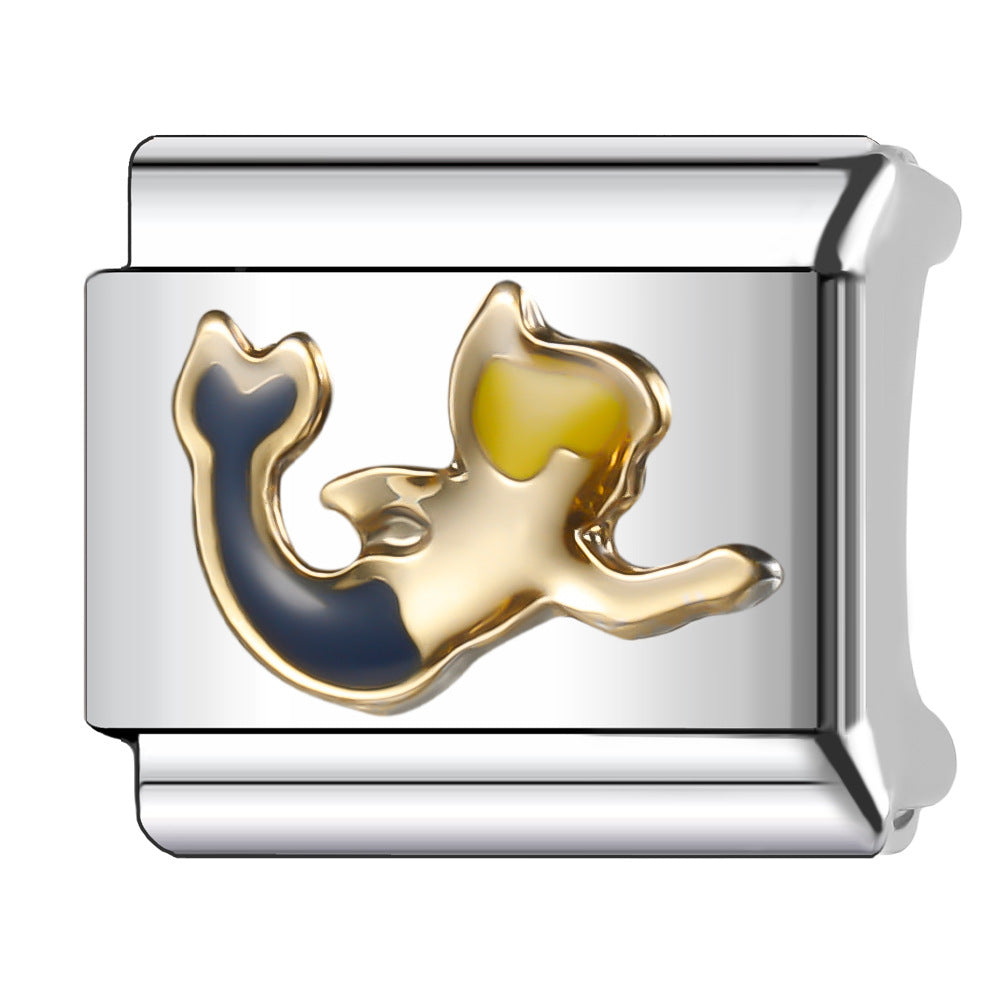 Wholesale Italian Charm Bracelet 9mm DIY Splicing Stainless Steel Creative Pattern Composable Bracelet