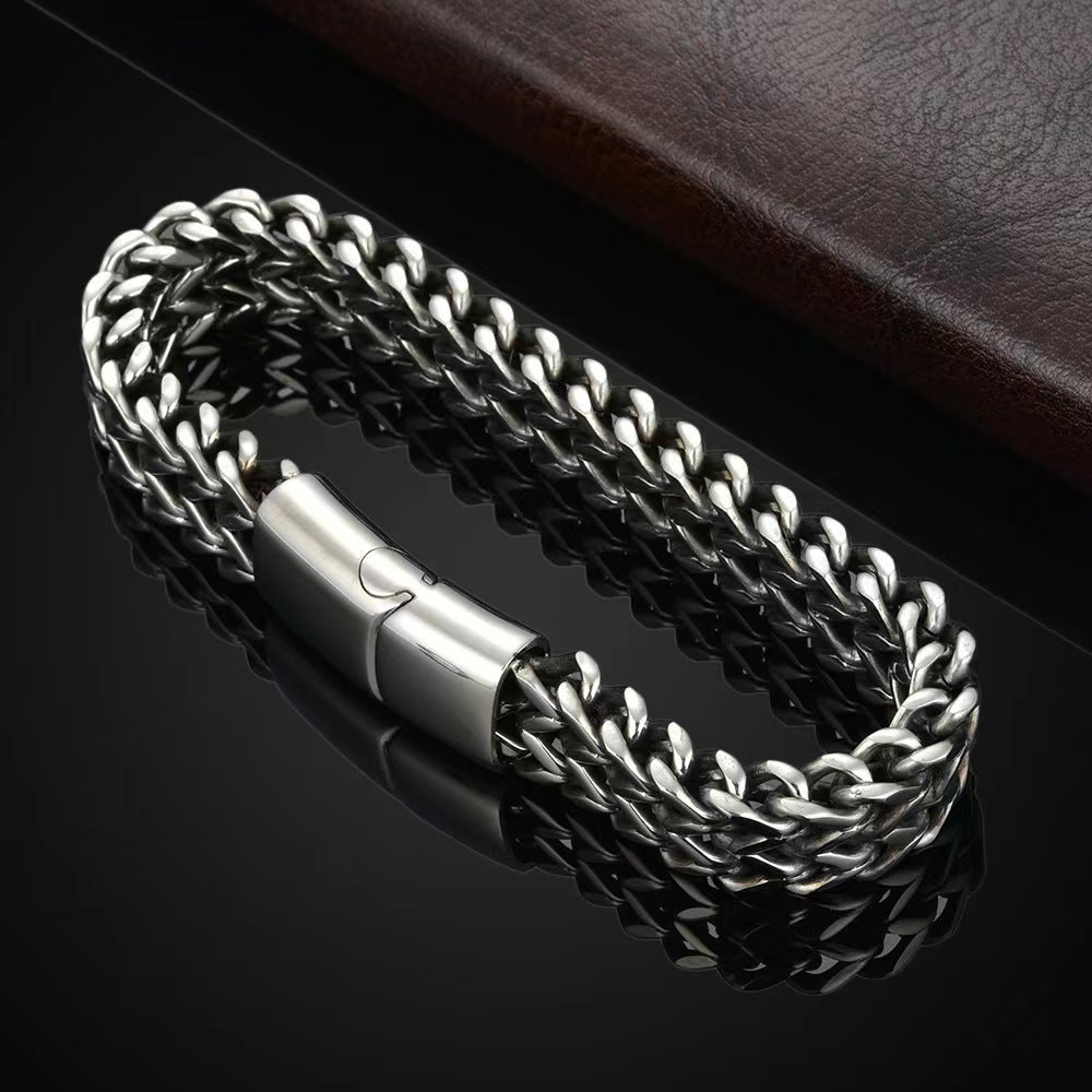 Wholesale Hip Hop Titanium Steel Domineering Punk Cuban Bracelet ACC-BT-Leisuo001