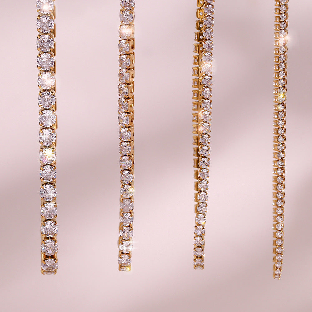 Wholesale Trendy European American Fashion Stainless Steel Zircon Necklace,  Jewelry Accessory for Women
