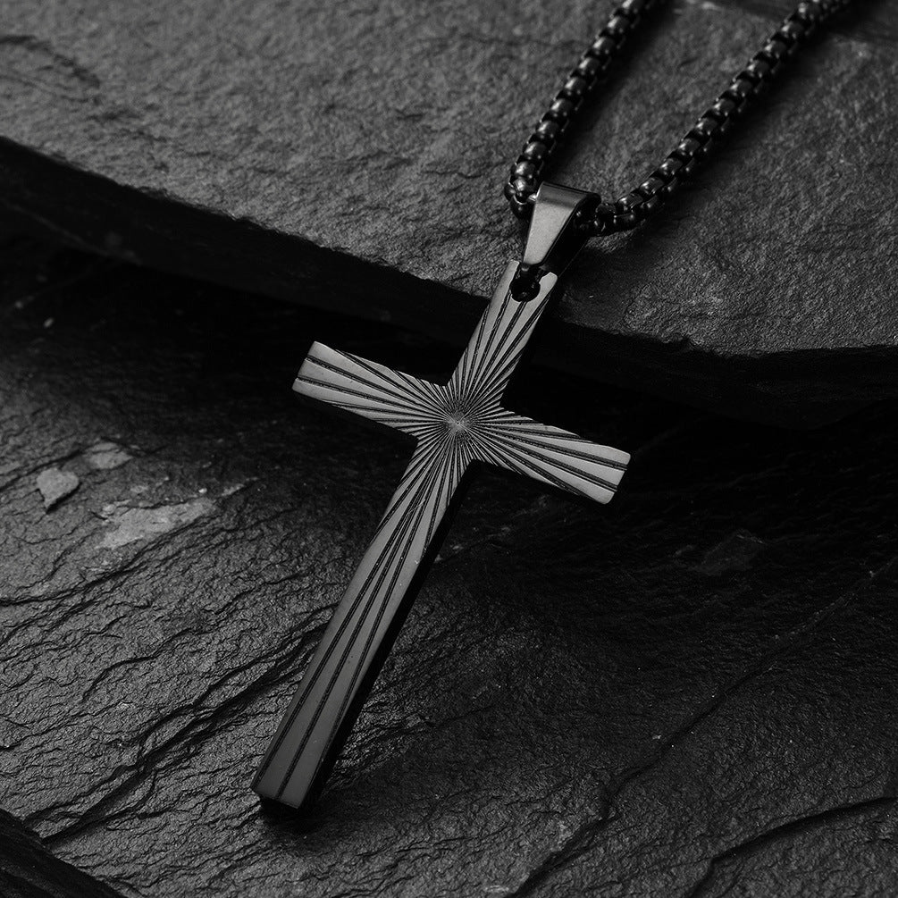 Wholesale Stainless Steel Polished Cross Pendant Necklace Fashion Accessory for Gift or Layering