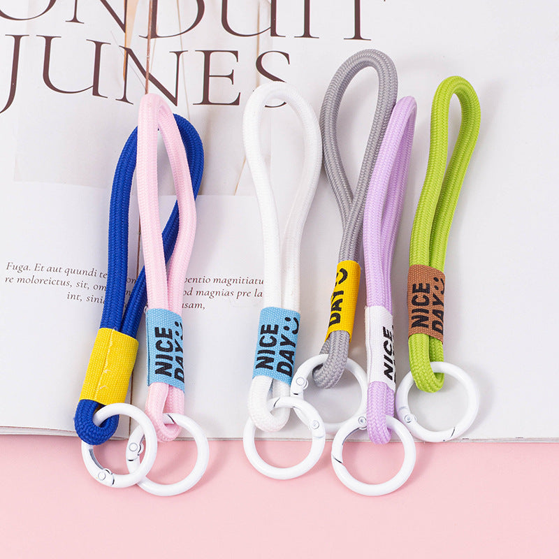 Wholesale  Lanyard Short U Disk Wrist Nylon Rope Keychain