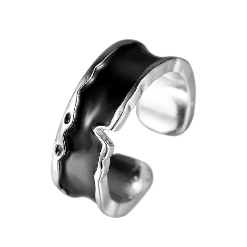 Wholesale Trendy Unisex Adjustable Ring Black Metal Electroplated Jewelry Accessory Everyday Wear
