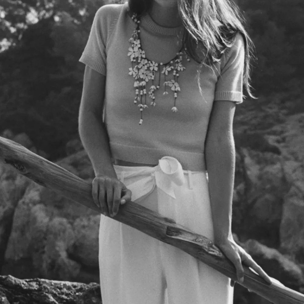 Wholesale Waterfall Tassel Flower Necklace