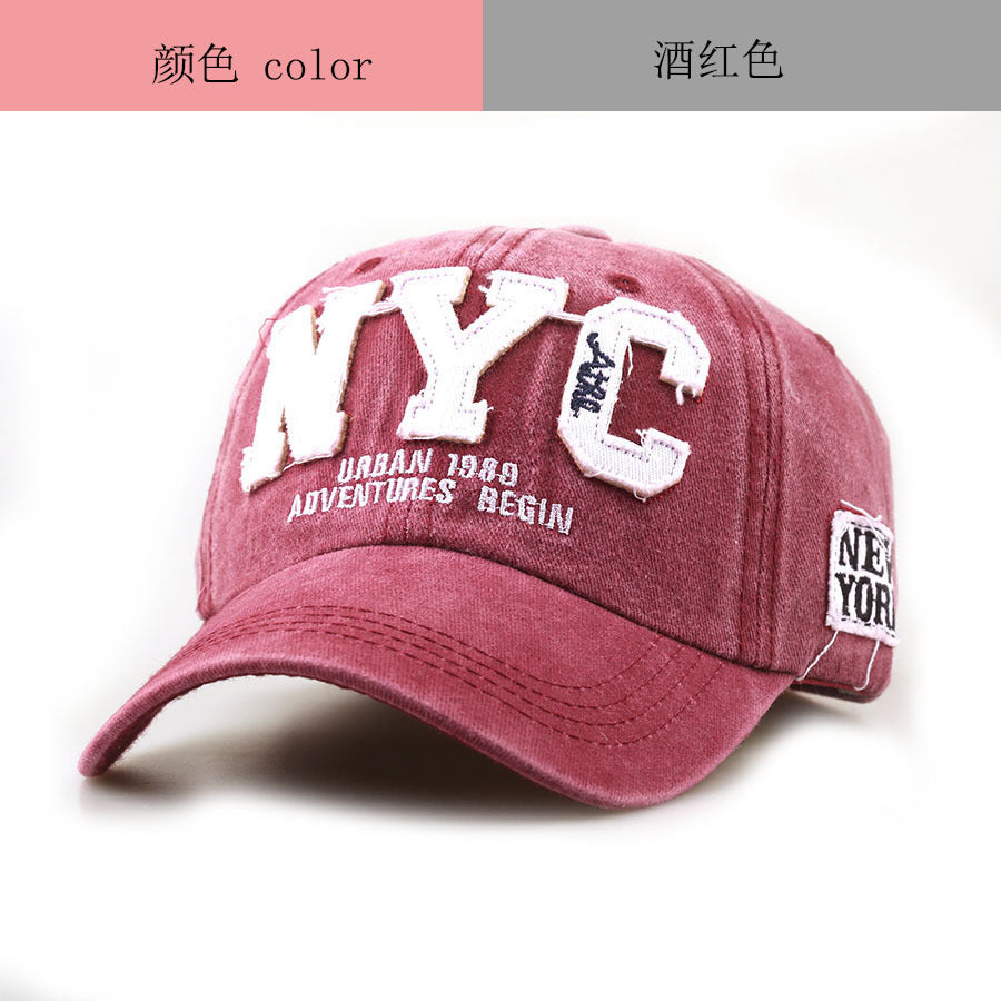 Wholesale Trendy Women' s Baseball Cap with Embroidery NYC Letters,  Black,  Sun Protection Casual Beach Hat,  Boutique Resale