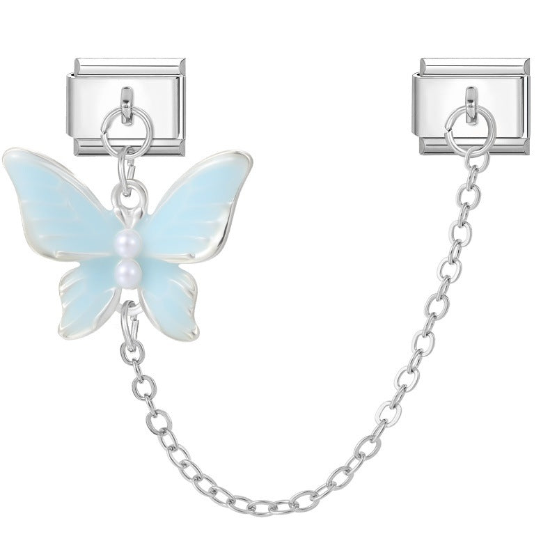 Wholesale 9mm Italian Charm Starter Bracelets DIY Double Hanger Stainless Steel Composable Bracelet