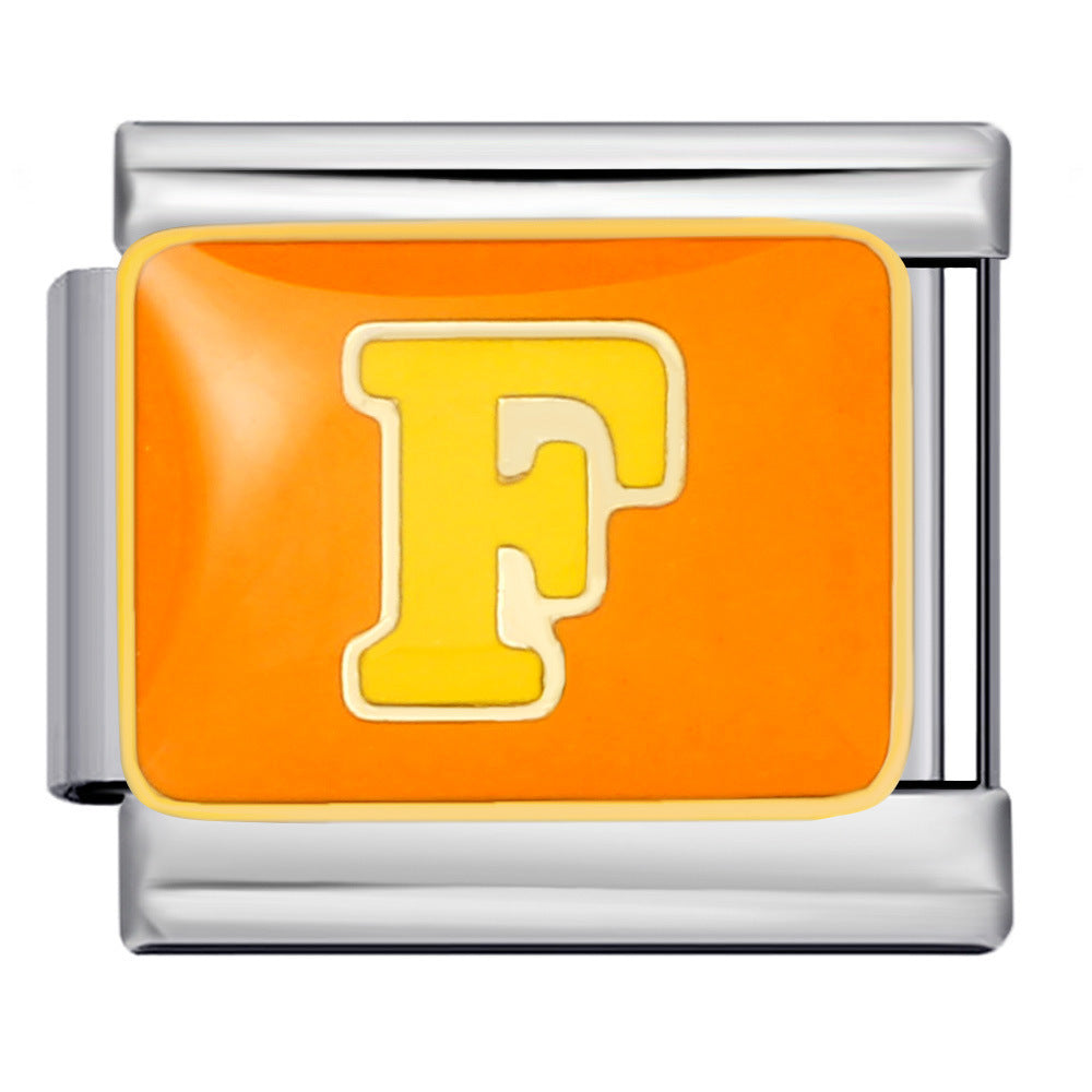 Wholesale Italian Charm Bracelet 9mm DIY colorful drip letter  Creative Stainless Steel Composable Bracelet