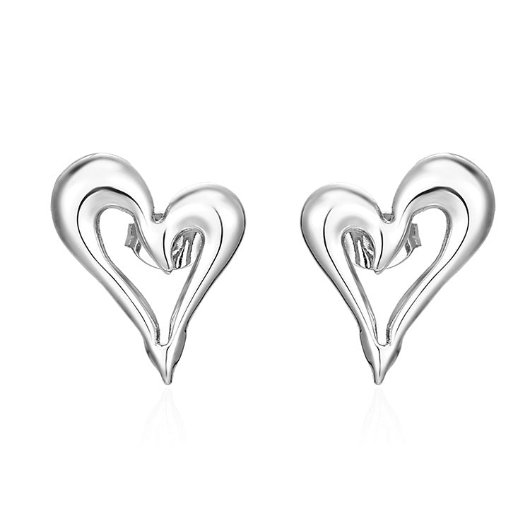 Wholesale heart metal stainless steel gold plated earrings
