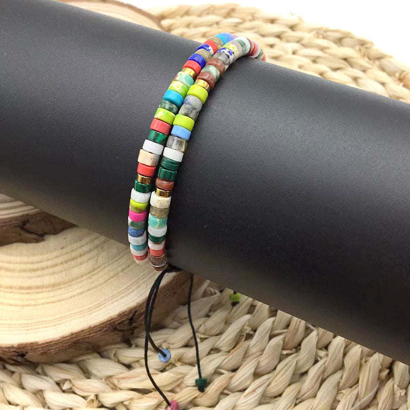 Wholesale Natural Stone Spacer Beads Braided Bracelet Adjustable Bracelet ACC-BT-Yima006