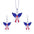 Wholesale  American Independence Day Necklace Alloy Diamond Set American Map Flag Striped Earrings Necklace Set