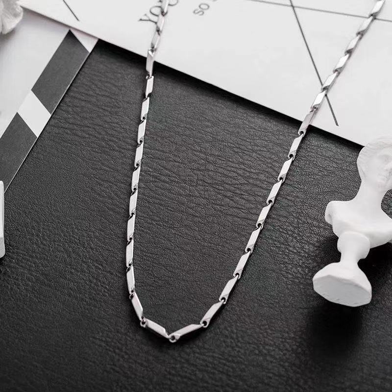 Wholesale Men's Titanium Steel Diamond Necklace