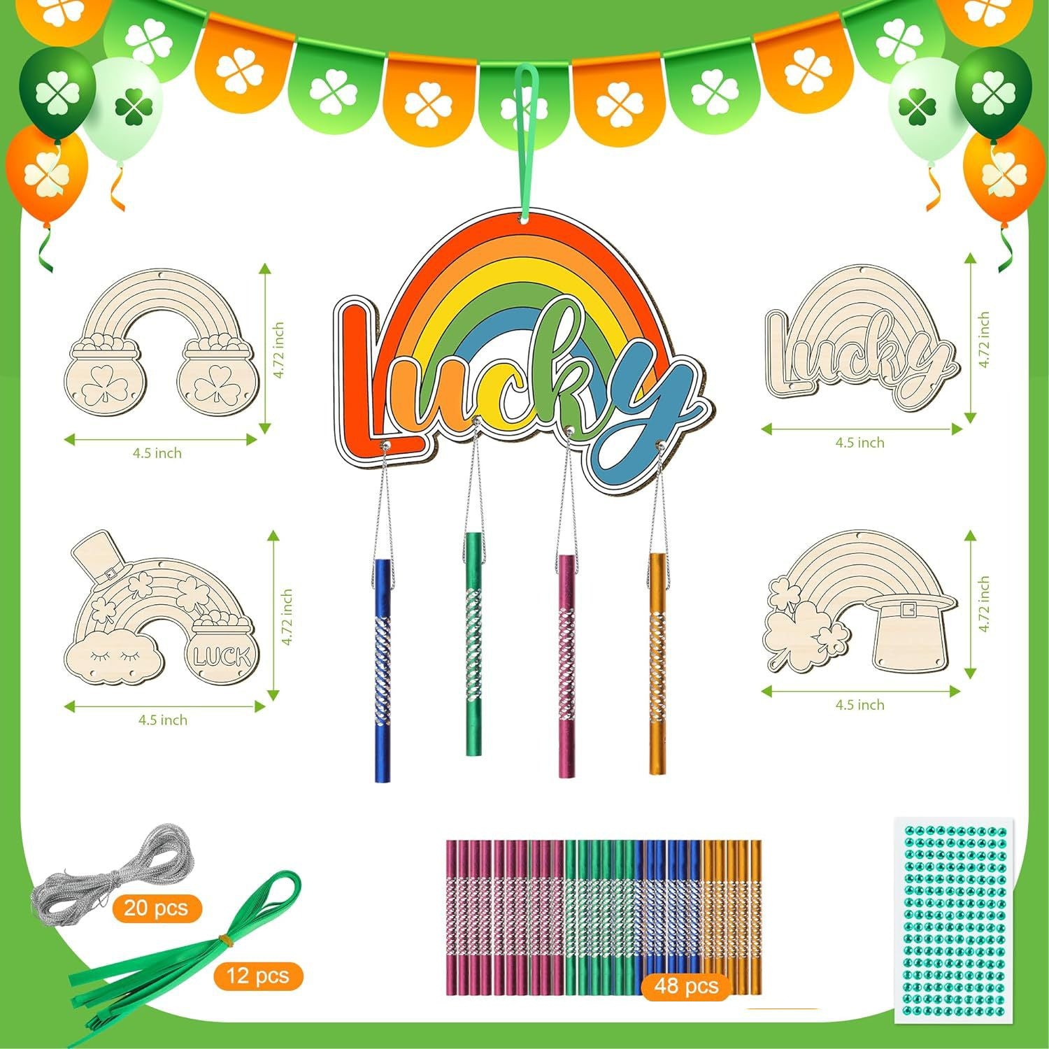 Wholesale Easter suit Wind Bell DIY Wooden Easter Set