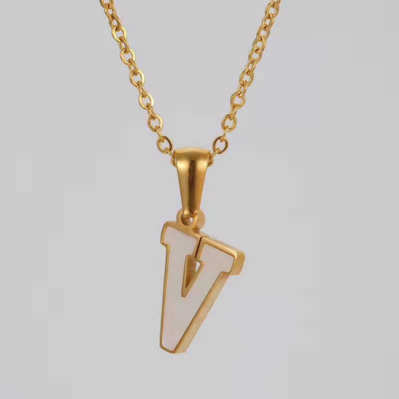 Wholesale Stainless steel letter necklace