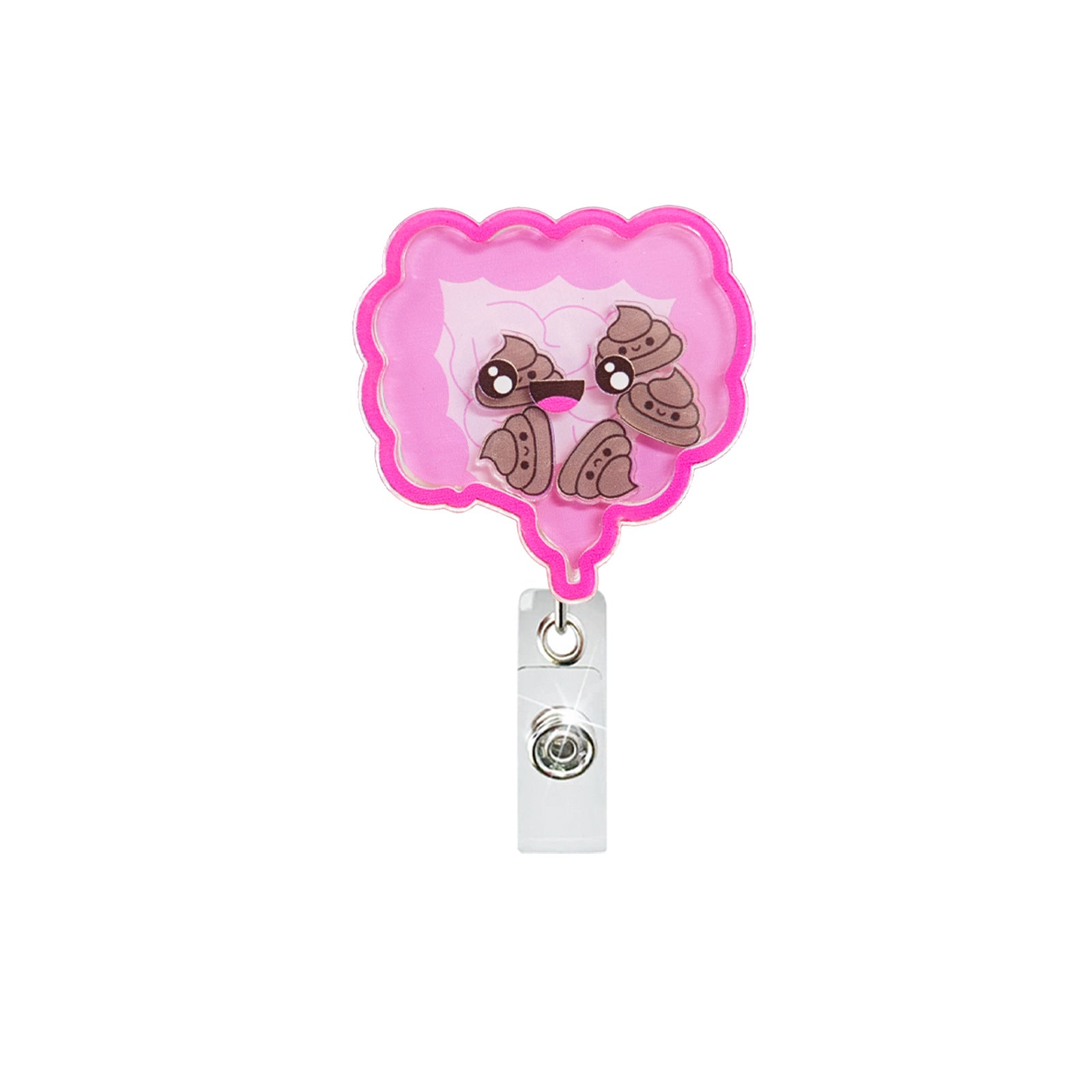 Wholesale Trendy Acrylic Badge Reel Retractable Clip for ID Badges