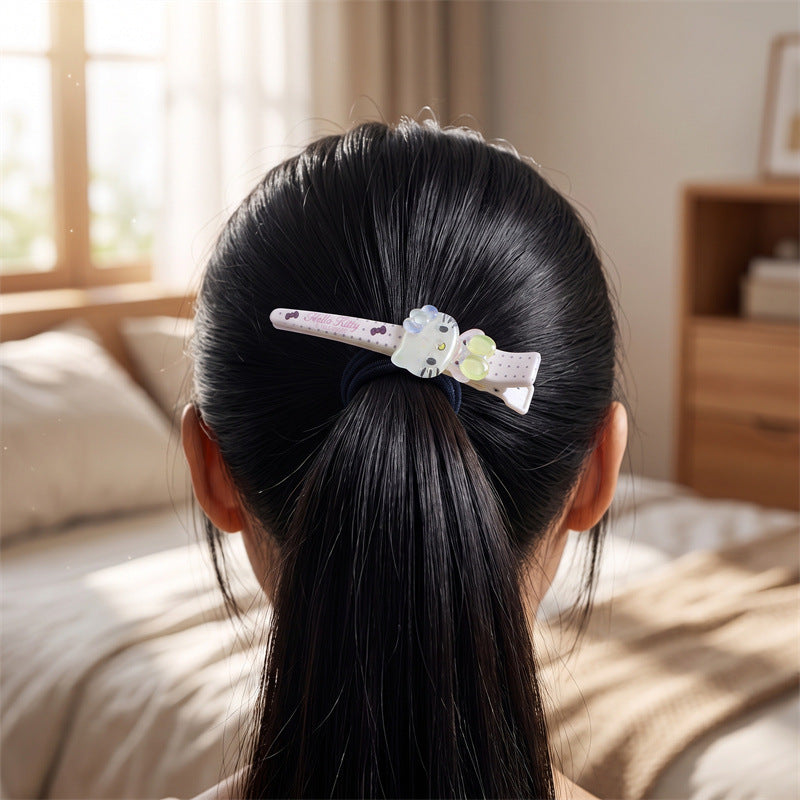 Wholesale Resin Clover Cat Hair Clip Cute Cartoon Duckbill Hair Clip Fashion Accessory Gift For Boutique Resale