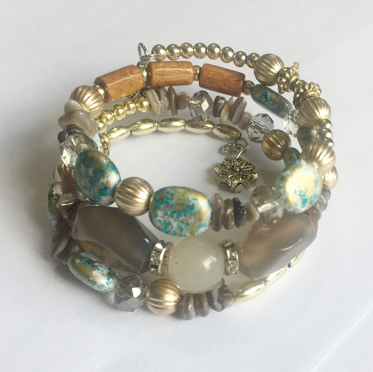 Wholesale Colorful Natural Stone Turquoise Beaded Bracelet for Women Multi-layered Bracelet ACC-BT-Zheq005