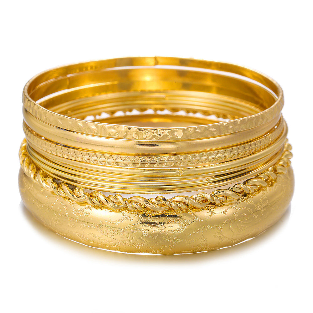 Wholesale Set of 12 Bracelets Set Cross-Border Jewelry Bohemian Style Multi-Layer Alloy Bracelets