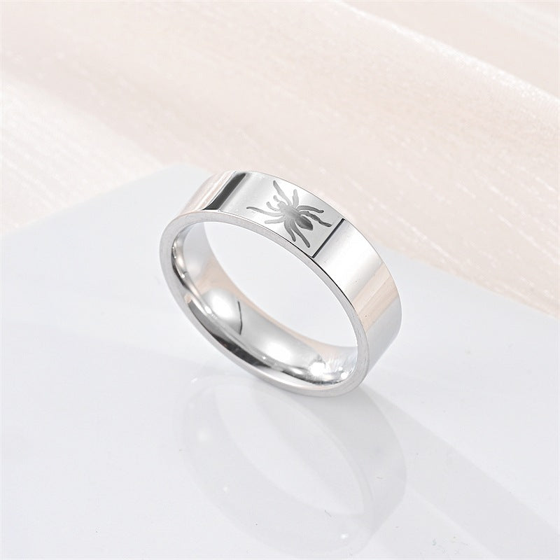 Wholesale  Titanium Steel Ring Spider Web Couple Ring
