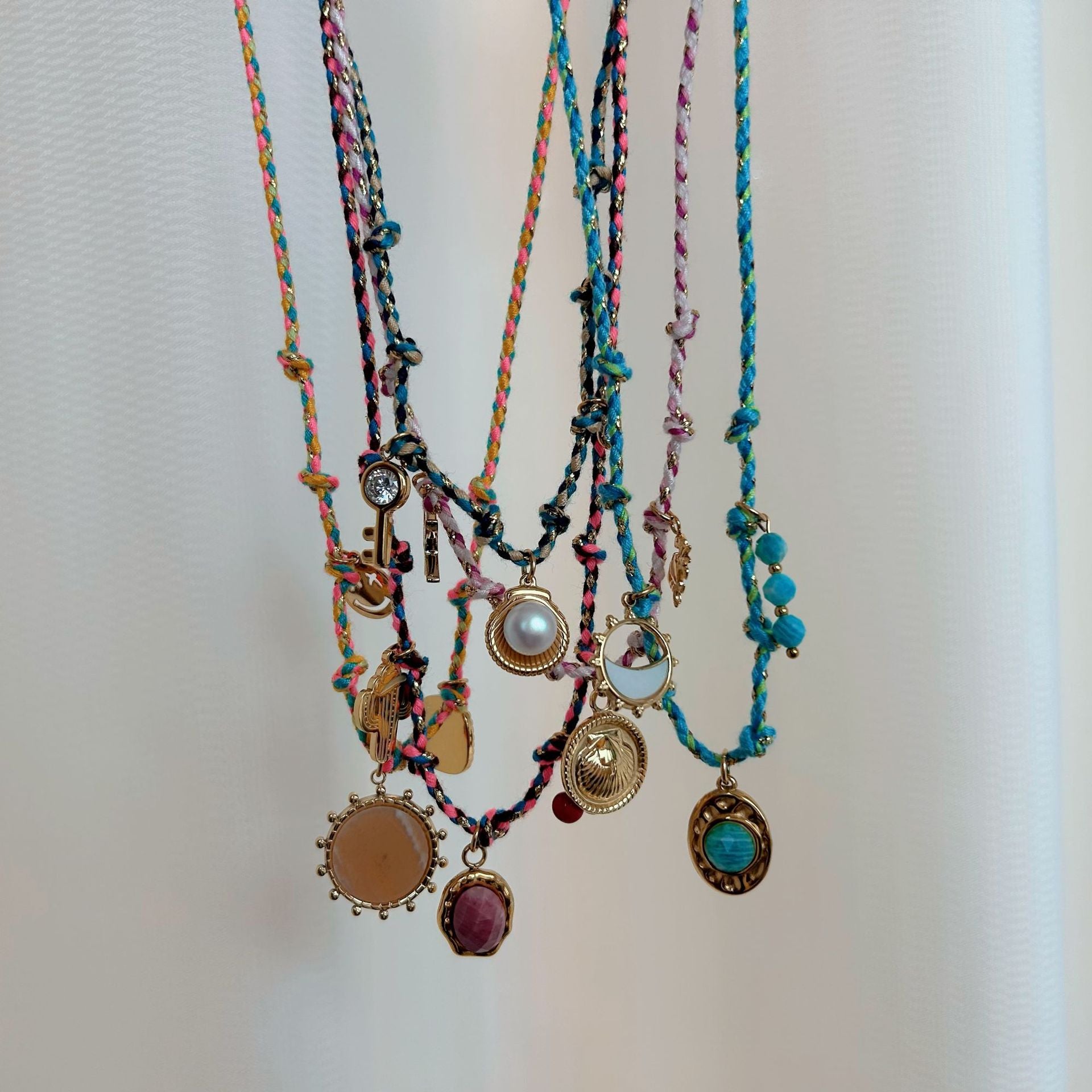 Wholesale  Titanium Steel Handmade Color Rope Necklace