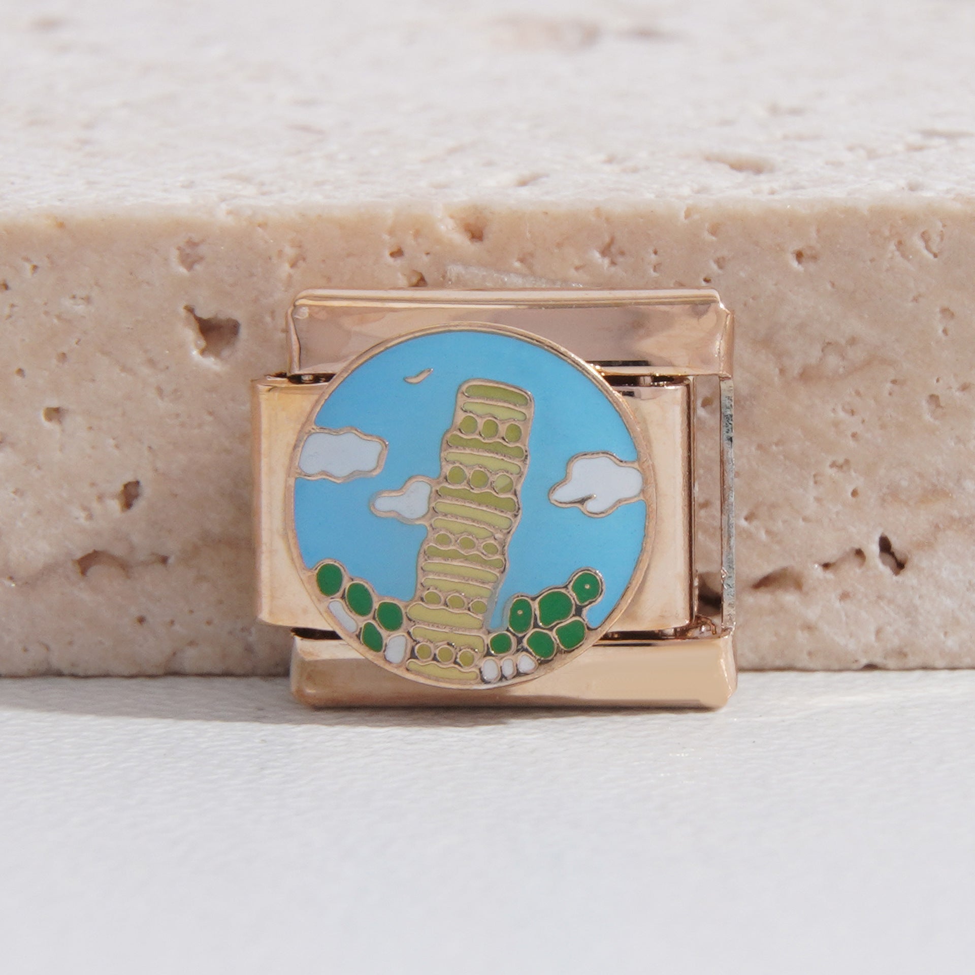 Wholesale Italian Charm Bracelet 9mm DIY Splicing Blue Series Stainless Steel Composable Bracelet