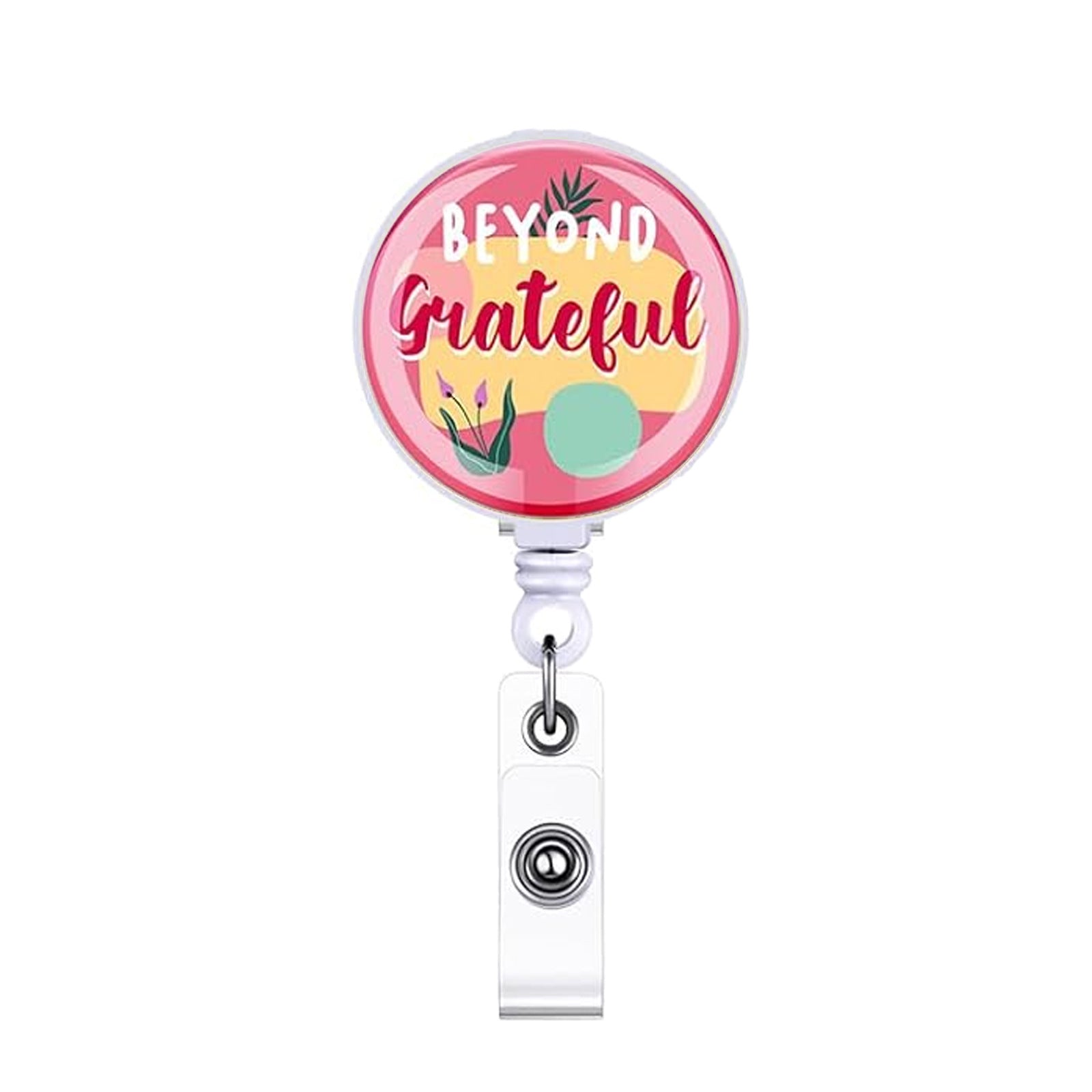 Wholesale Colorful Motivational Quote Acrylic ID Card Holder with Retractable Reel for Everyday Use Gift