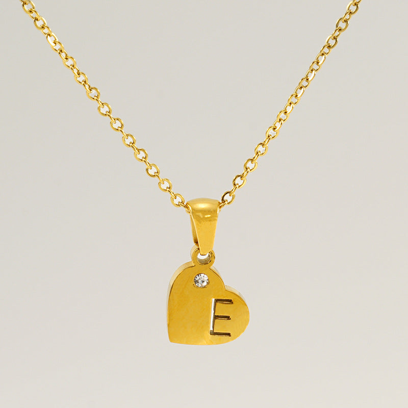 Wholesale Diamond Heart Letter Necklace ACC-NE-ZhongYao005