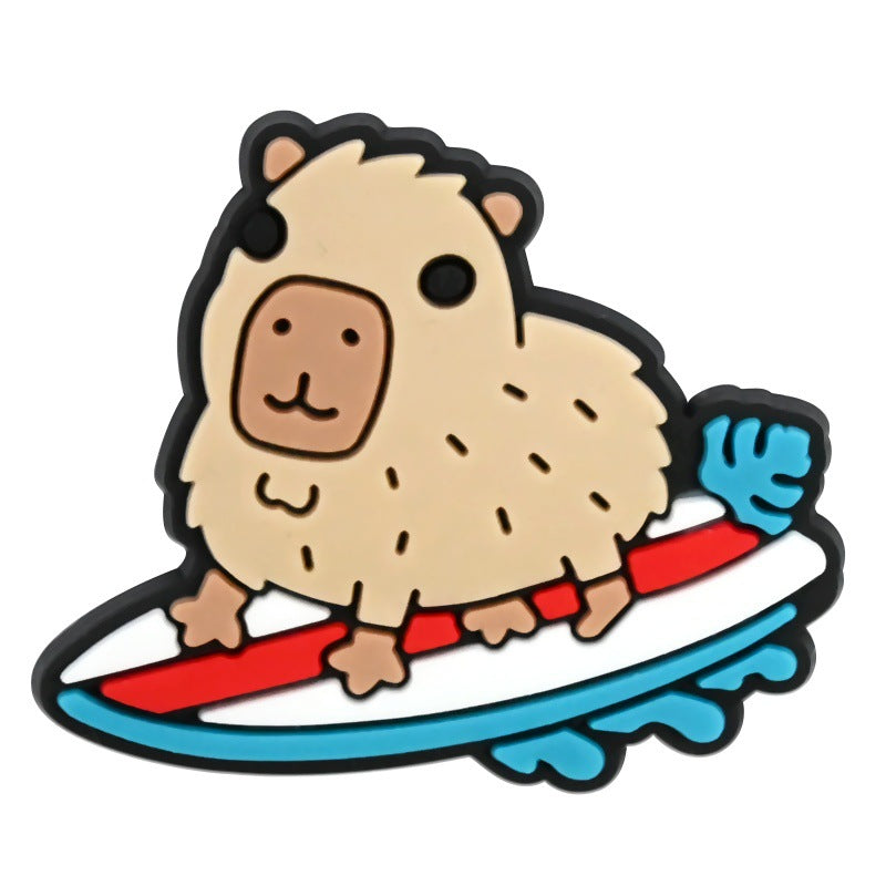 Decorazione casuale all'ingrosso della fibbia della scarpa in gomma morbida del PVC di serie del leopardo del fumetto da 100 pezzi