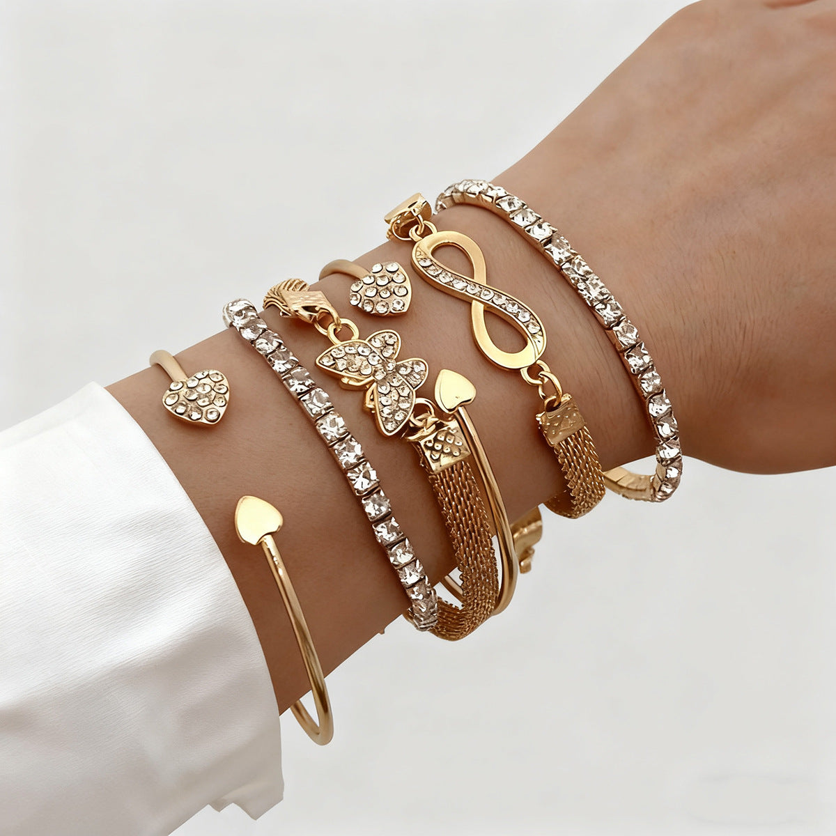 Wholesale Butterfly Animal Women S Stacked Bracelet Set Gold Fashion Jewelry Gift
