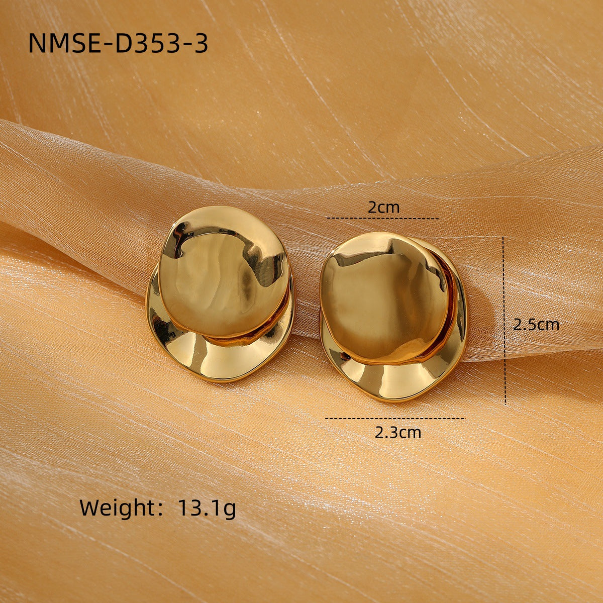 Wholesale Heart-Shaped Stainless Steell with 18K Gold Plating Earring