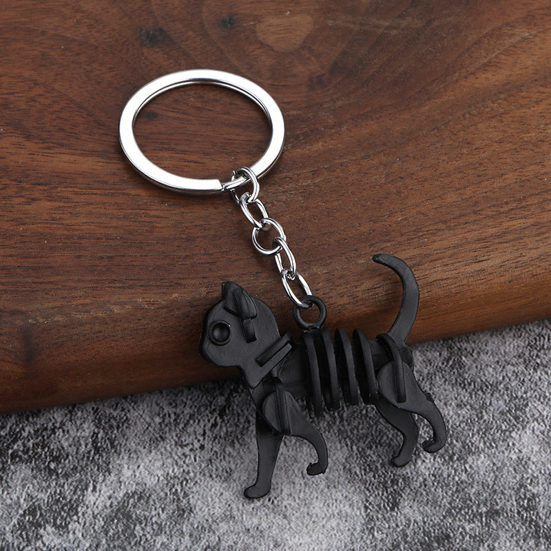 Wholesale Alloy Colorful Skull Dinosaur Keychain