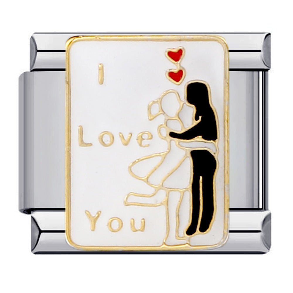 Wholesale Italian modular love series titanium steel bracelet  DIY