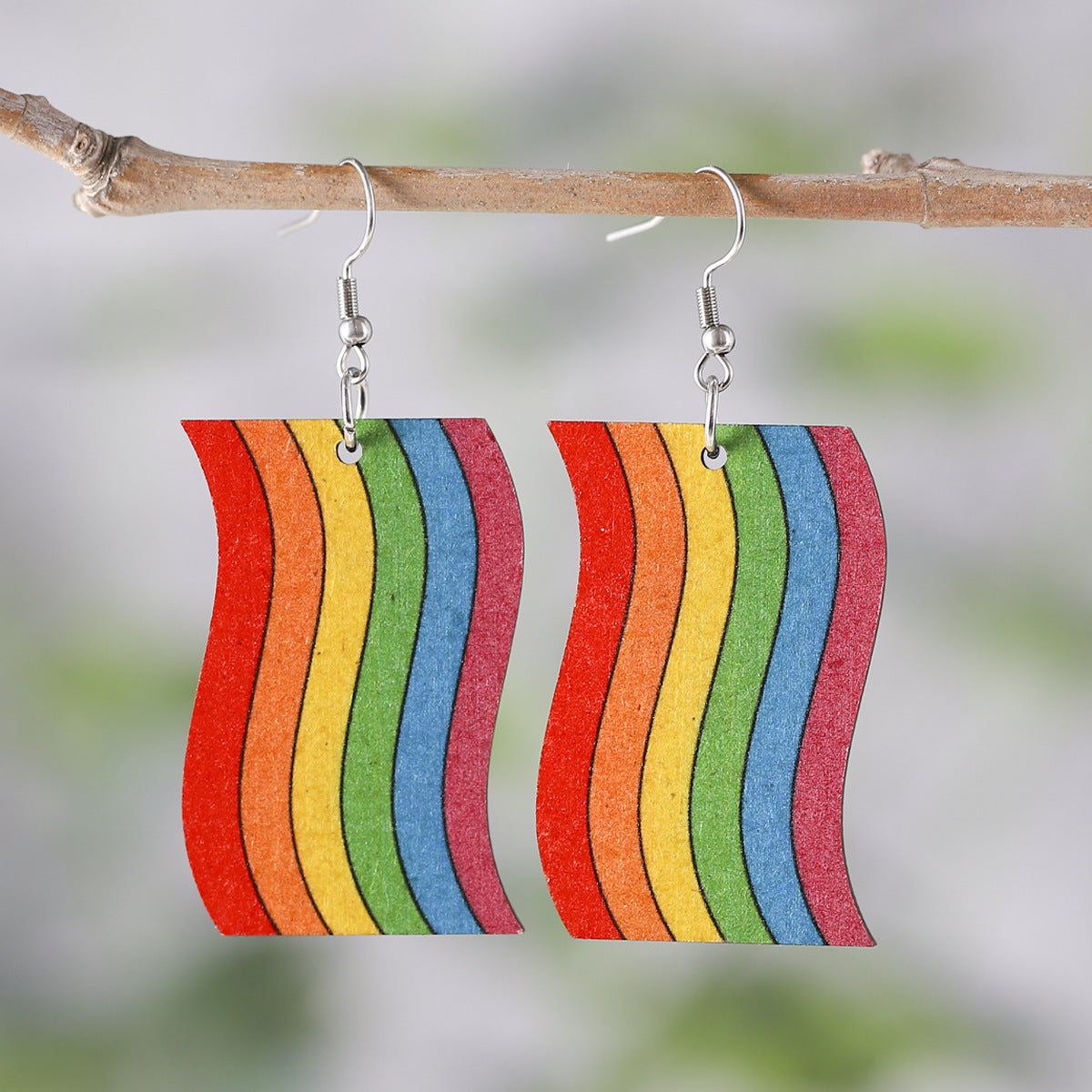 Wholesale  Rainbow Summer Love Geometric Simple Multicolor Earrings