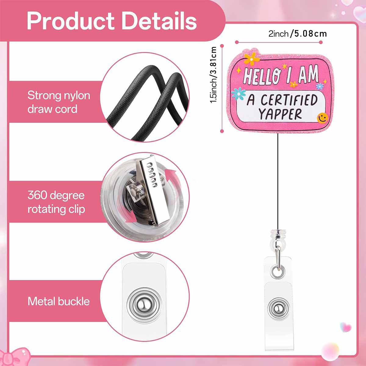Wholesale easy-open telescopic buckle  acrylic Badge Reels