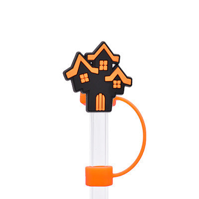 Wholesale Random 100pcs Halloween 10MM PVC Straw Tube Cap ACC-SCR-YiQu002