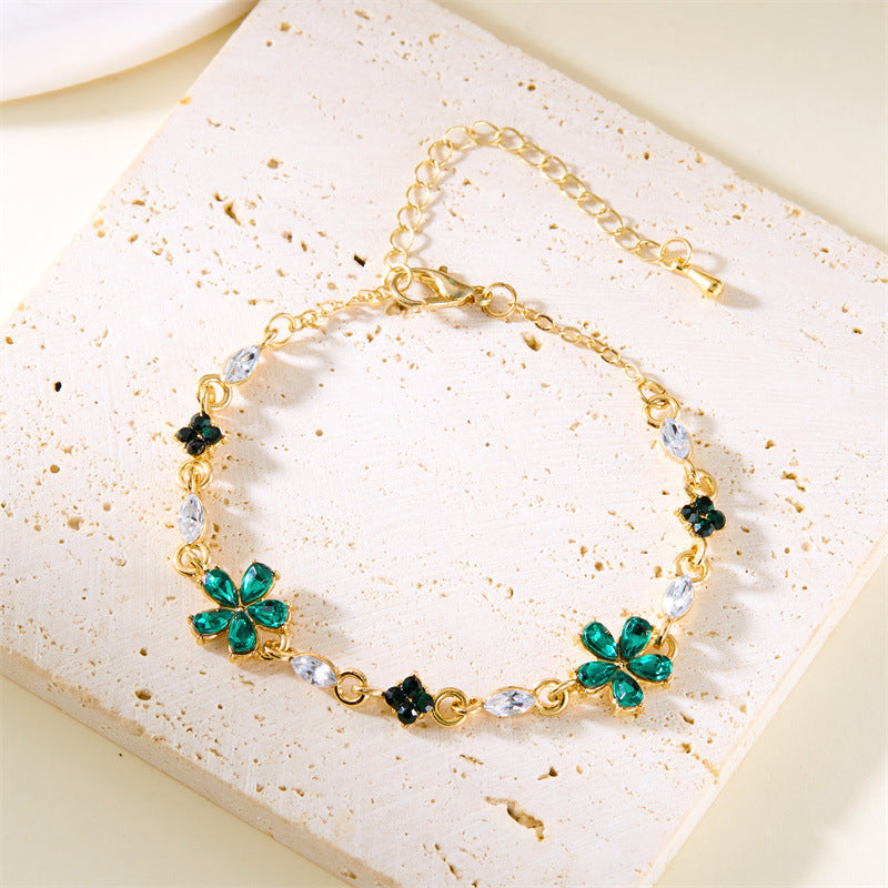 Wholesale Chic Crystal Flower Bracelet For Women Everyday Jewelry Accessory Gift For Besties