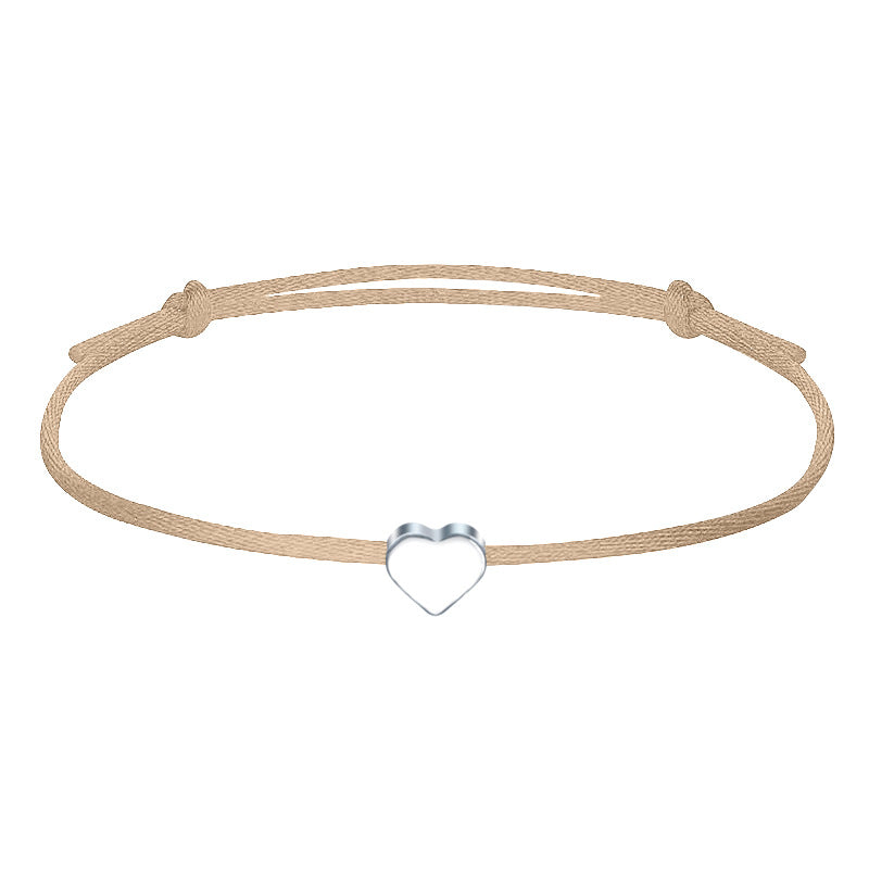 Wholesale Black And Gold Heart Bracelet Set Minimalist Pull Cord Rope Bracelets Everyday Wear Fashion Jewelry Accessory