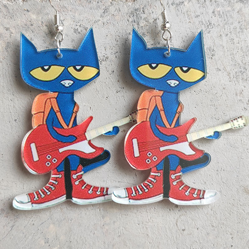 Wholesale 2 pairs/ pack Guitar Cat Elephant Puppy Cute Earrings