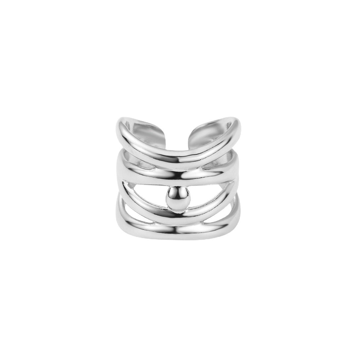 Wholesale Multi-Layered Line Ring Personalized Heavy Copper Cross-Wrapped Open Ring