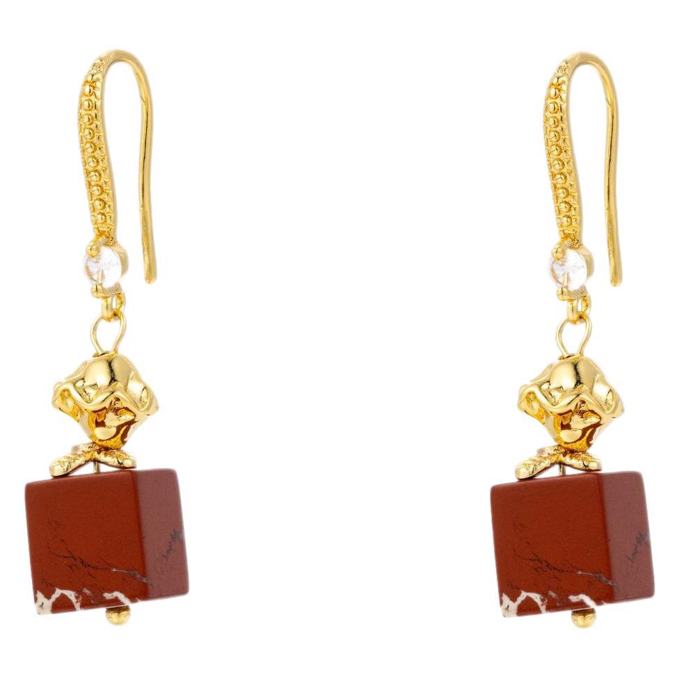 Wholesale  Red Square Chinese Earrings