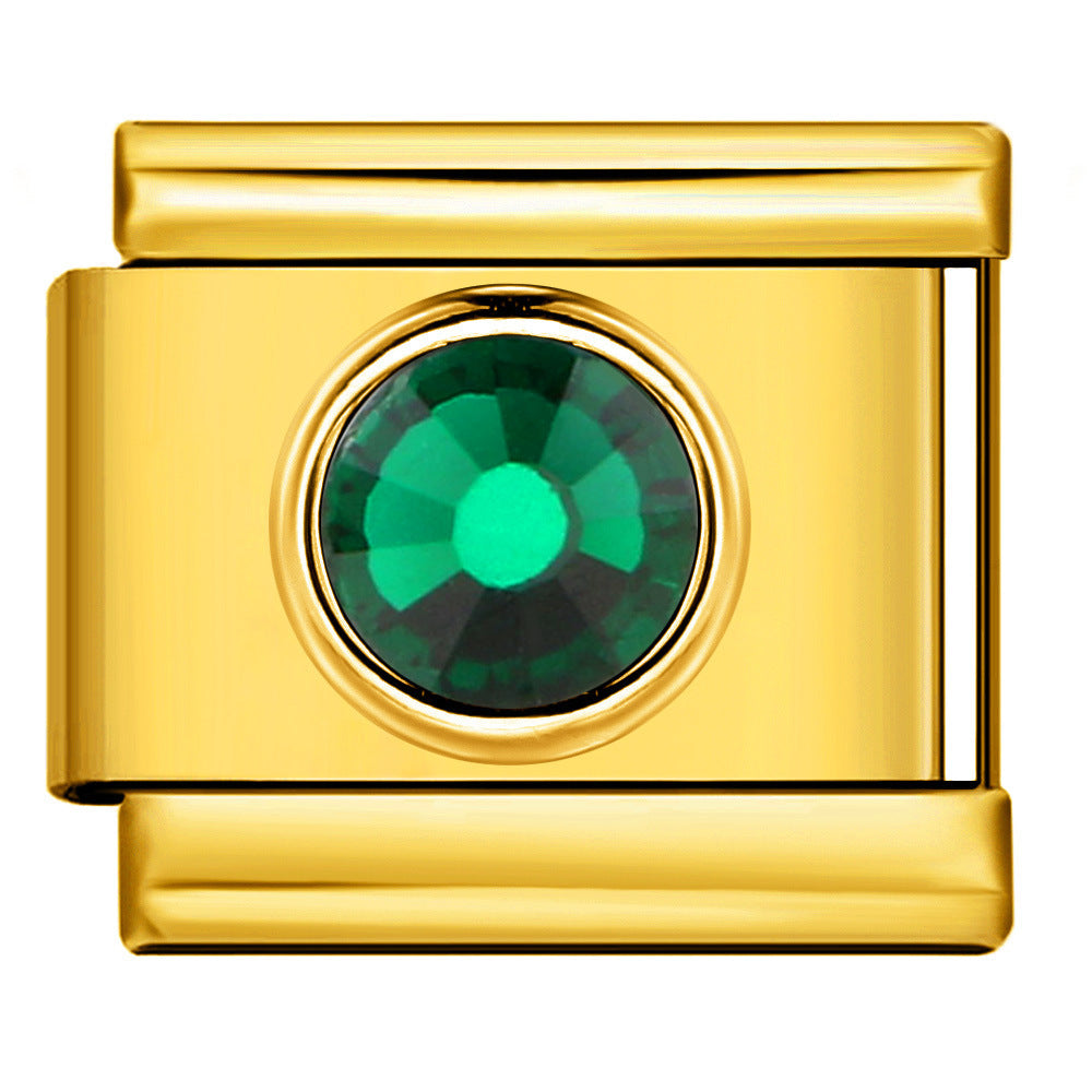 Wholesale  Italian Charm Bracelet 9mm DIY colorful heart circleCreative Stainless Steel Composable Bracelet