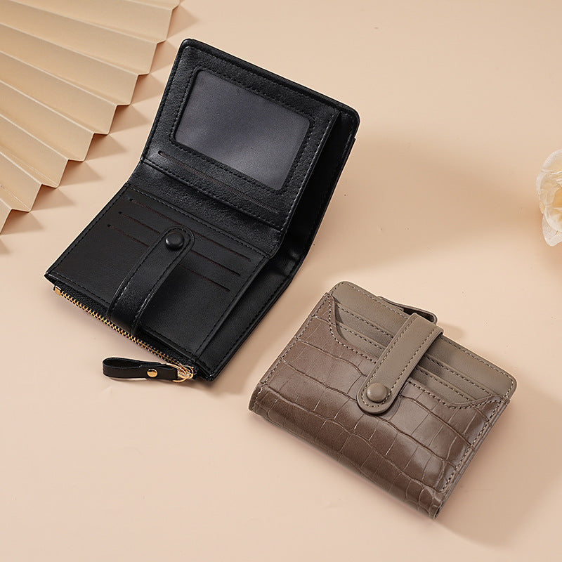 Wholesale Women S PU Leather Compact Wallet Thin Foldable Coin Purse Card Holder Everyday Fashion Accessory