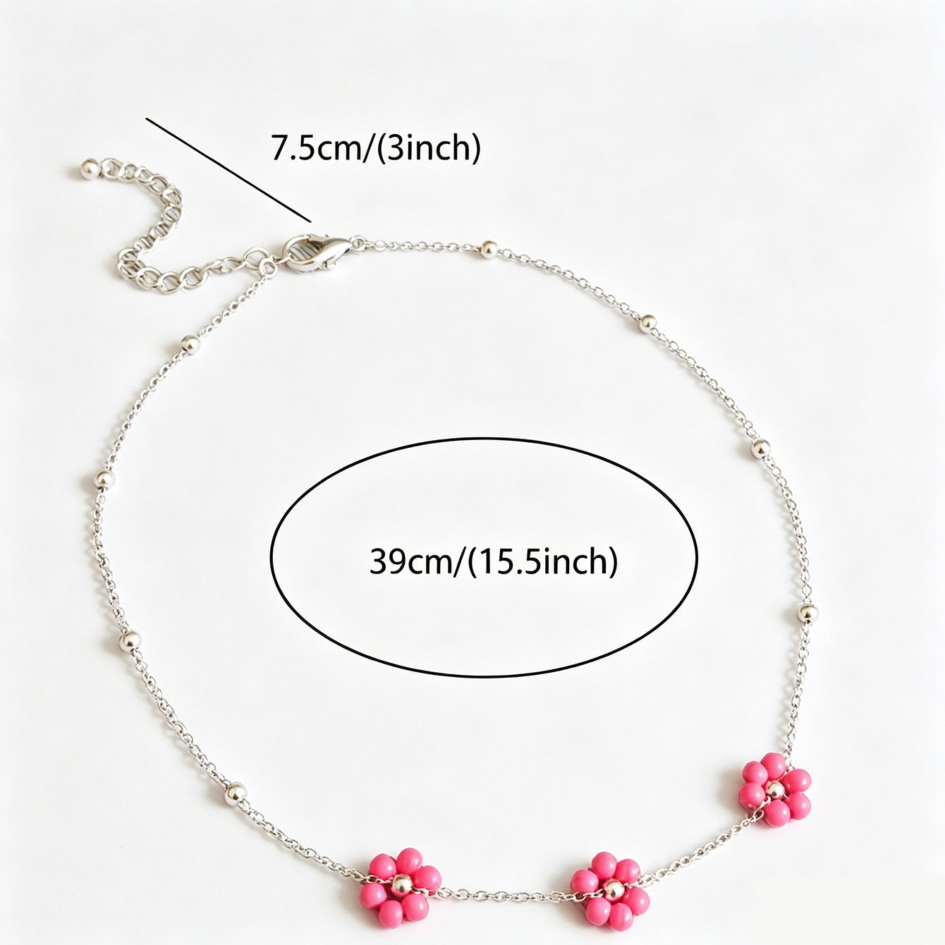 Wholesale Summer Pink Stone Flower Choker Necklace For Women Fashion Jewelry Gift