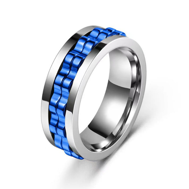 Wholesale Titanium Steel Polished Rotating Decompression Ring Boutique Resale Jewelry