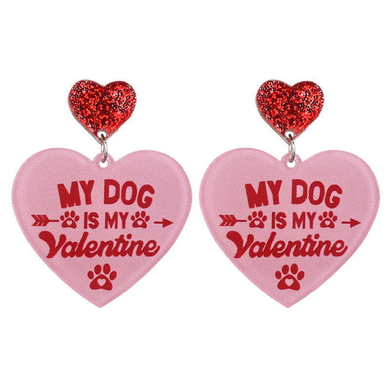 Wholesale 2Pairs/pack Valentine's Day Acrylic Cat Food Earrings ACC-ES-HY200