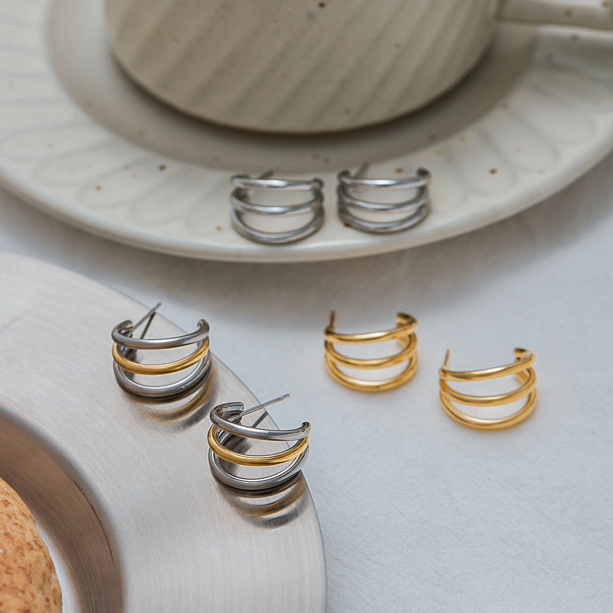 Wholesale  Stainless Steel Earrings 18K  Light Luxury  Jewelry