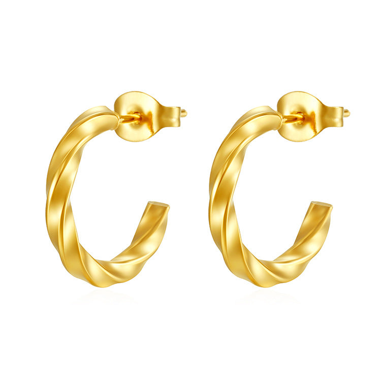 Wholesale Twist Titanium Steel Earrings ACC-ES-MuShan065