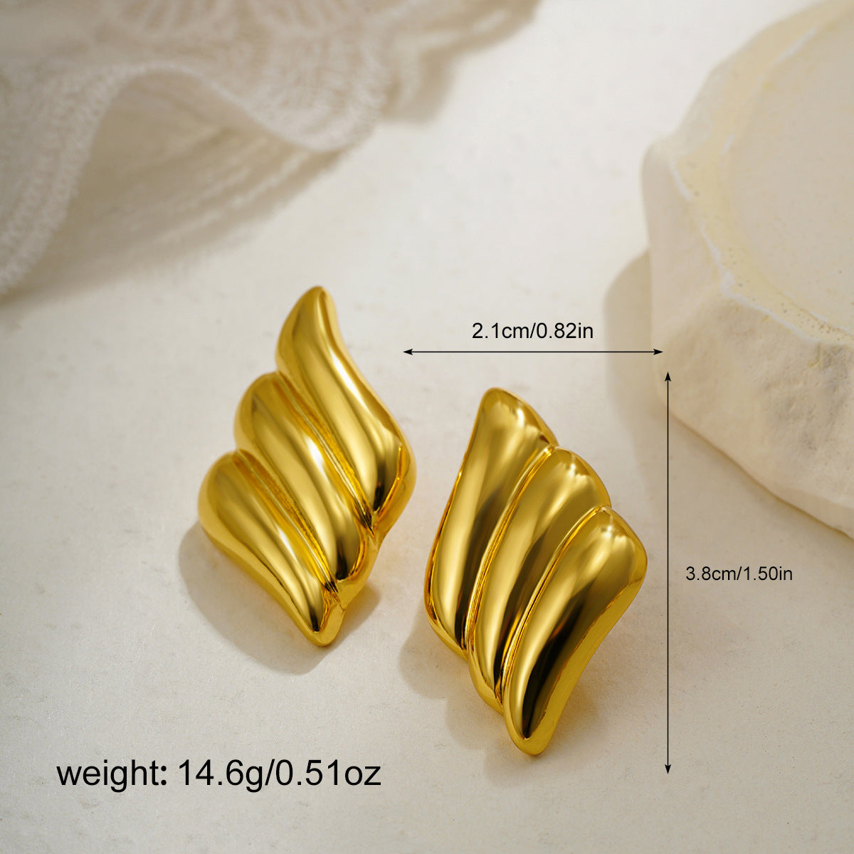 Wholesale  18K Gold Personality Exaggerated Large Earrings